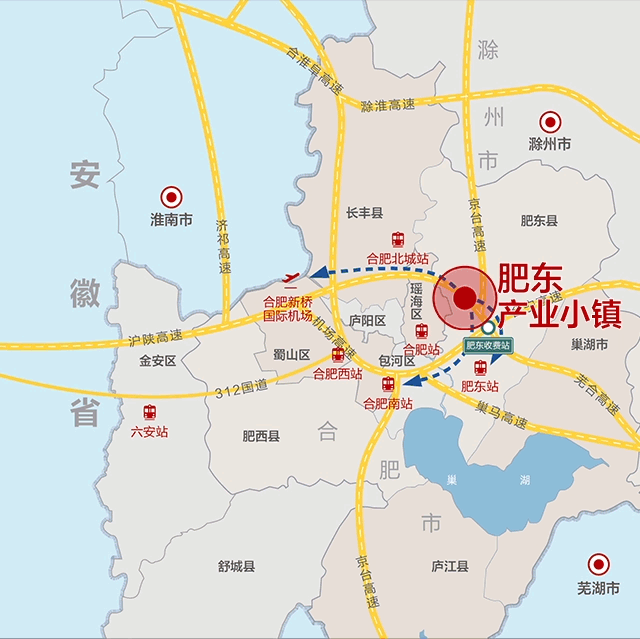肥东县各乡镇行政地图图片